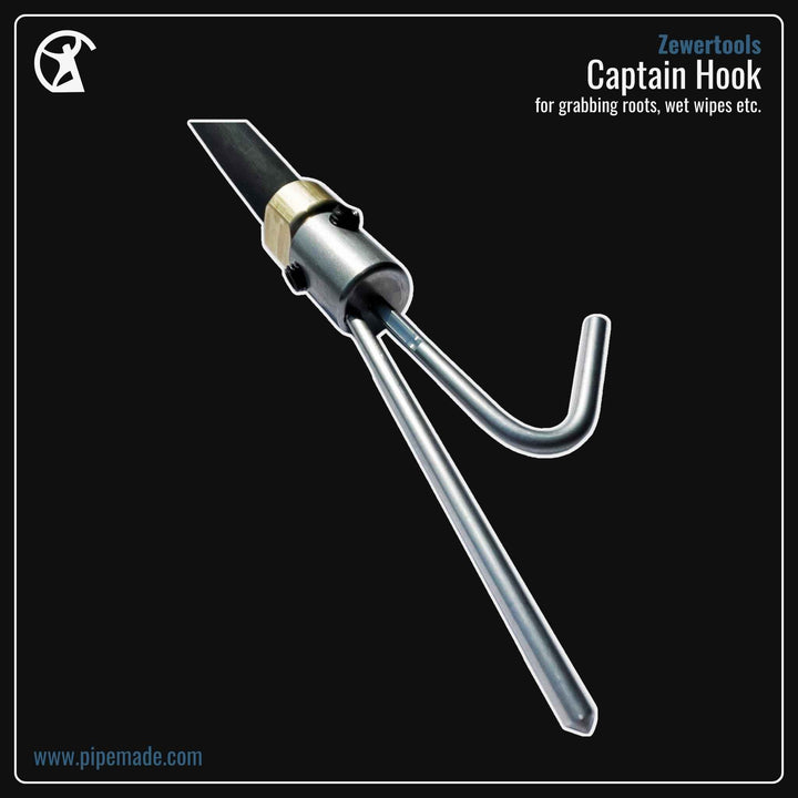 Informative Product image of Captain Hook manufactured by Zewer | Drain Cleaning and Plumber Tool Store Pipemade.com