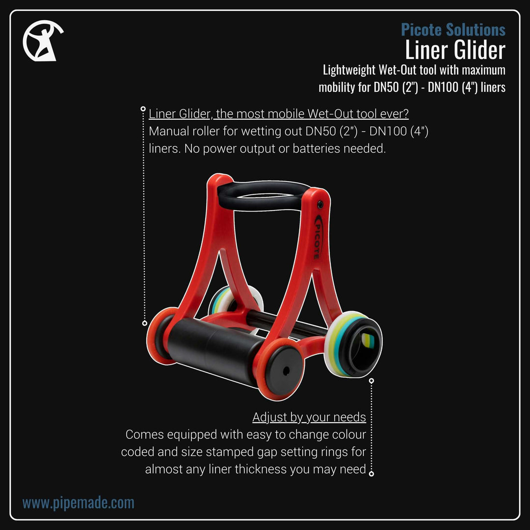 Informative Product image of Liner Glider manufactured by Picote Solutions | Drain Cleaning and Plumber Tool Store Pipemade.com