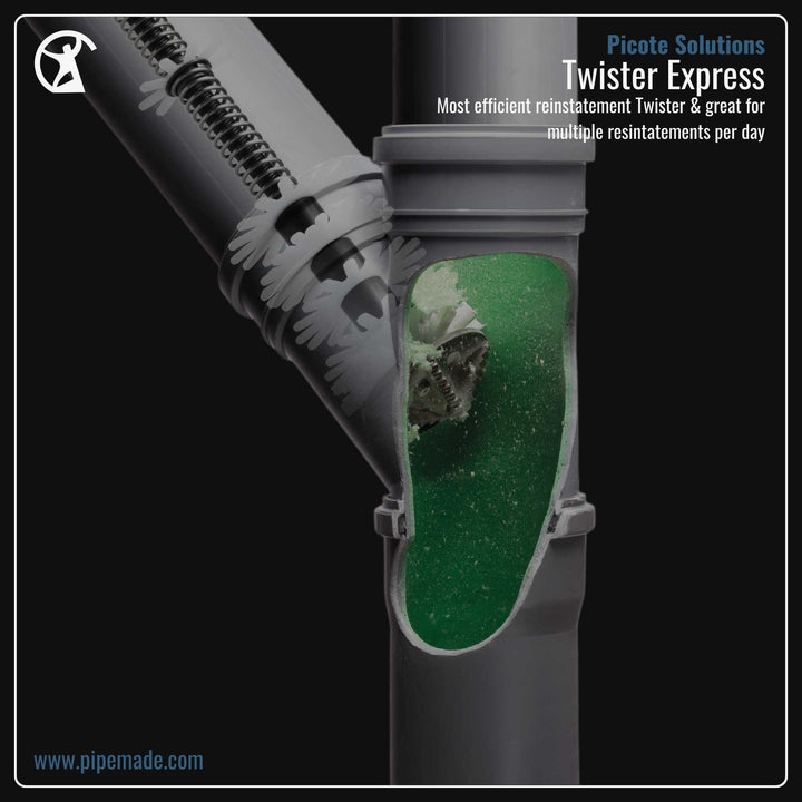 Informative Product image of Twister Express manufactured by Picote Solutions | Drain Cleaning and Plumber Tool Store Pipemade.com