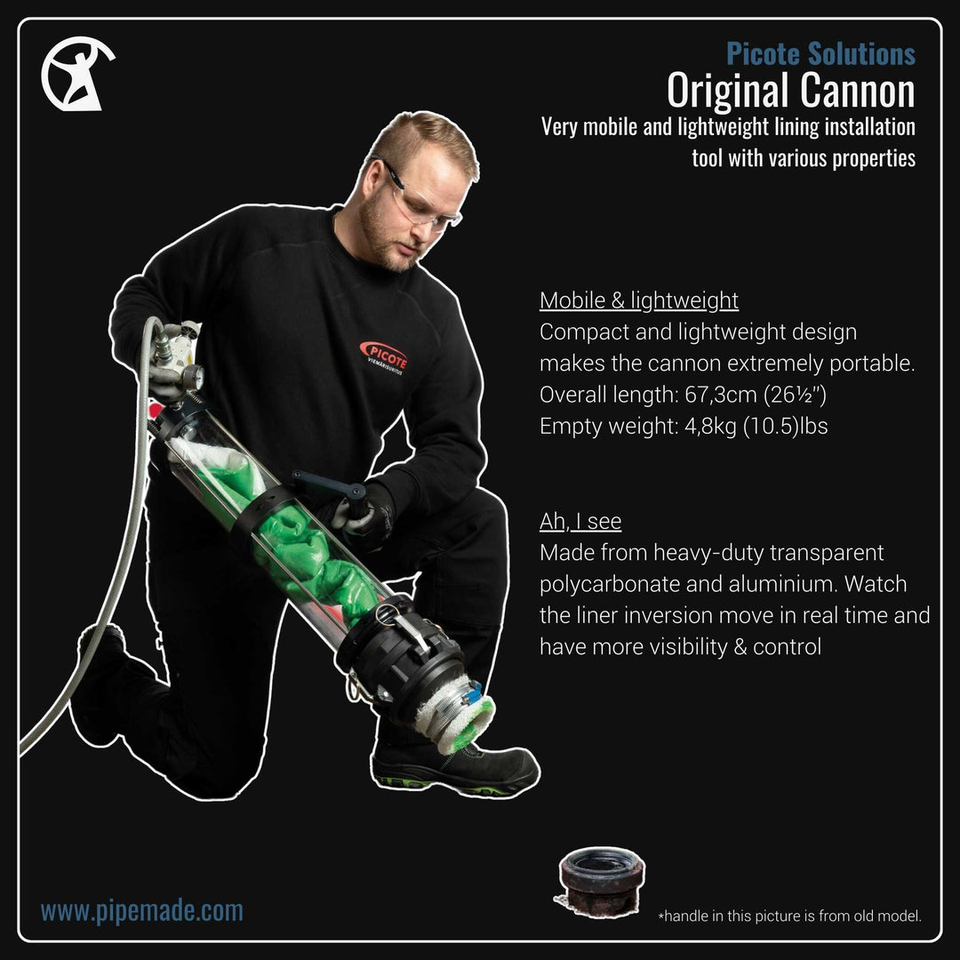 Informative Product image of Original Cannon manufactured by Picote Solutions | Drain Cleaning and Plumber Tool Store Pipemade.com