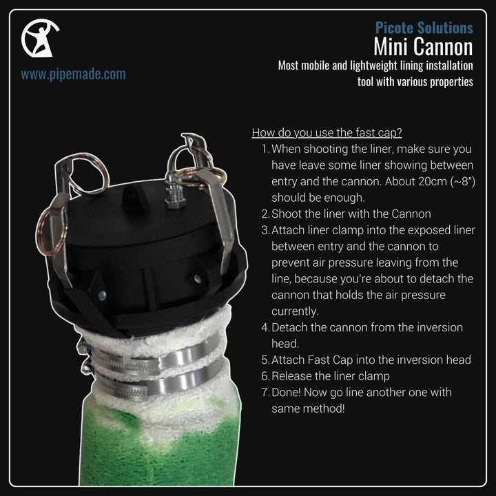 Informative Product image of Mini Cannon manufactured by Picote Solutions | Drain Cleaning and Plumber Tool Store Pipemade.com