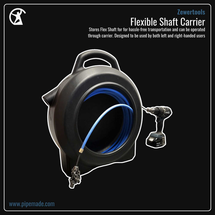 Informative Product image of Flexible Shaft Carrier manufactured by Zewer | Drain Cleaning and Plumber Tool Store Pipemade.com