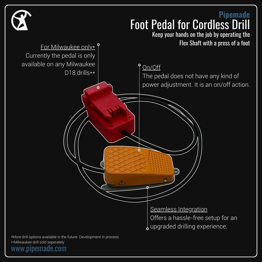 dremel foot pedal Foot Pedal for Cordless Drill | Hands-free Drain Cleaning – Pipemade.com