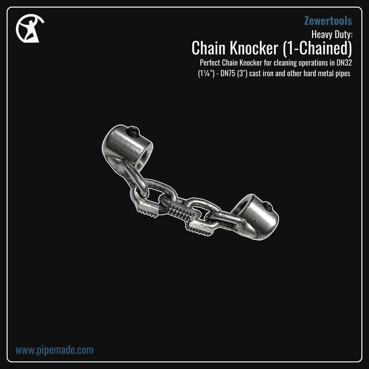 Informative Product image of Heavy Duty: Chain Knocker (1-Chained) manufactured by Zewer | Drain Cleaning and Plumber Tool Store Pipemade.com