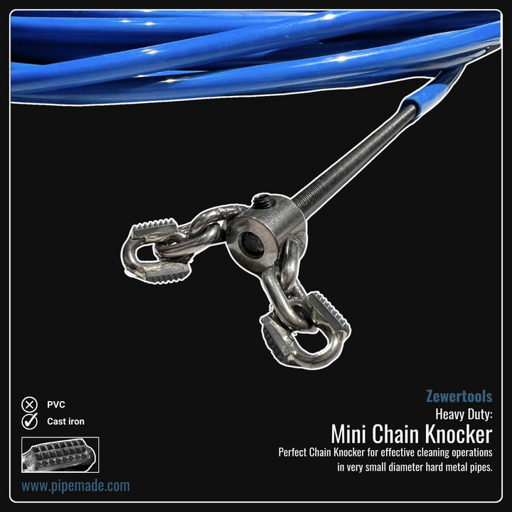 Informative Product image of Heavy Duty: Mini Chain Knocker manufactured by Zewer | Drain Cleaning and Plumber Tool Store Pipemade.com