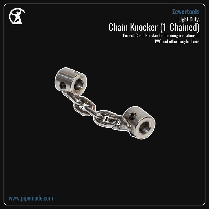 Informative Product image of Light Duty: Chain Knocker (1-Chained) manufactured by Zewer | Drain Cleaning and Plumber Tool Store Pipemade.com