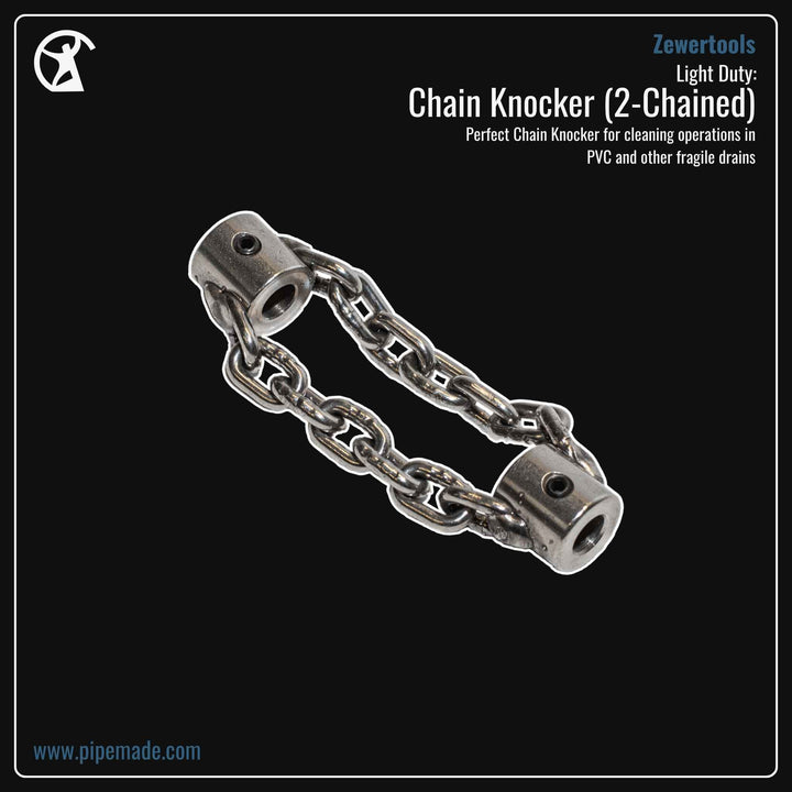 Informative Product image of Light Duty: Chain Knocker (2-Chained) manufactured by Zewer | Drain Cleaning and Plumber Tool Store Pipemade.com