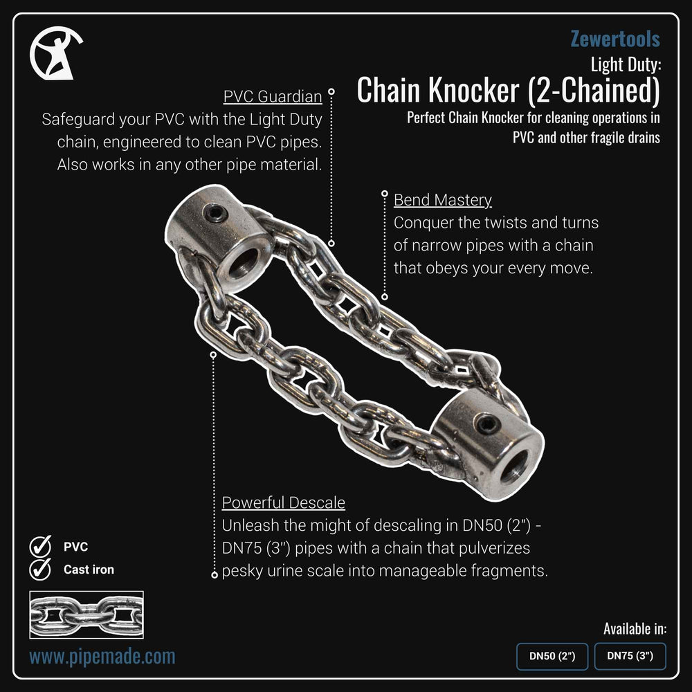 2-Chained Chain Knockers for Drain Descaling | Pipemade.com – Pipemade ...