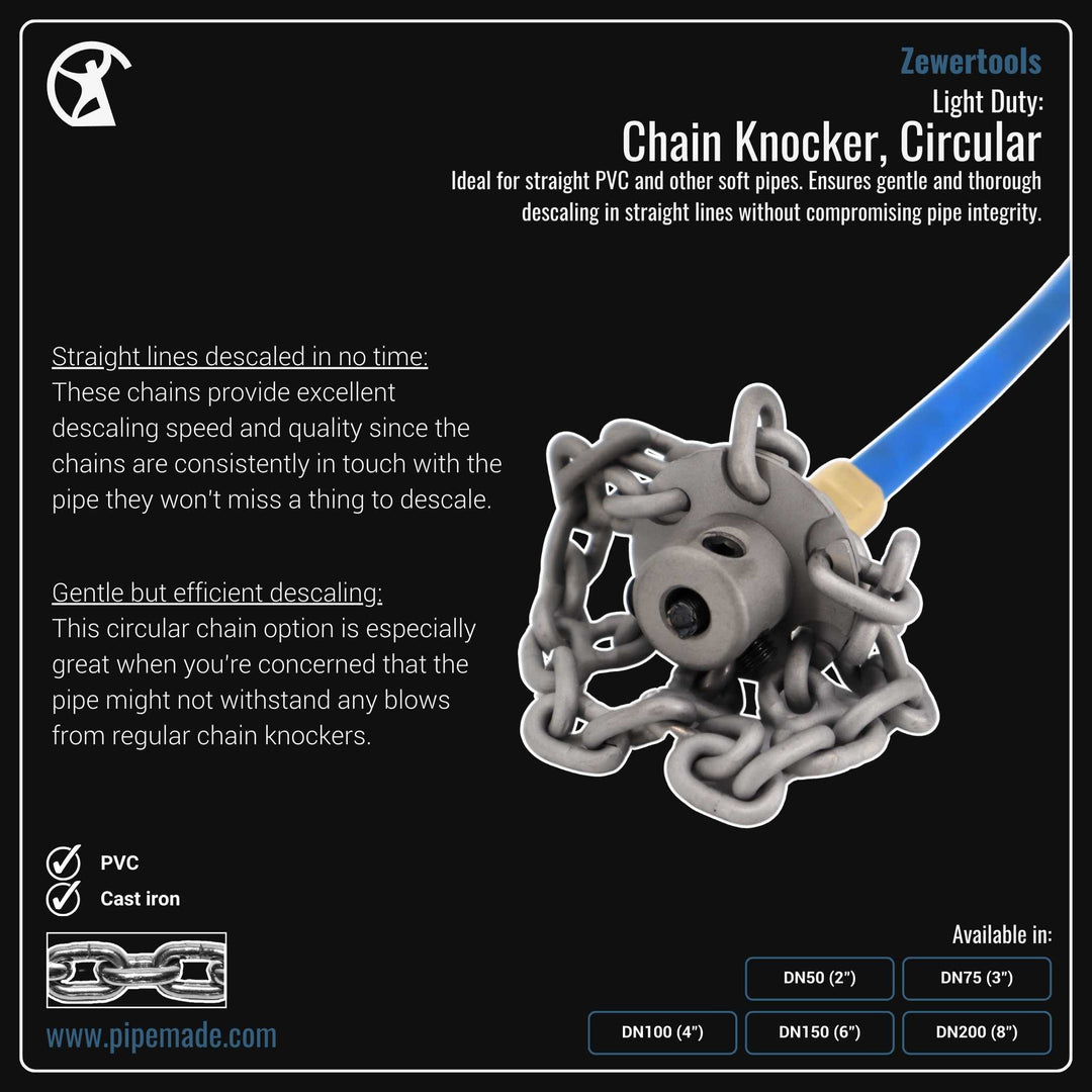 Informative Product image of Light Duty: Chain Knocker, Circular manufactured by Zewer | Drain Cleaning and Plumber Tool Store Pipemade.com