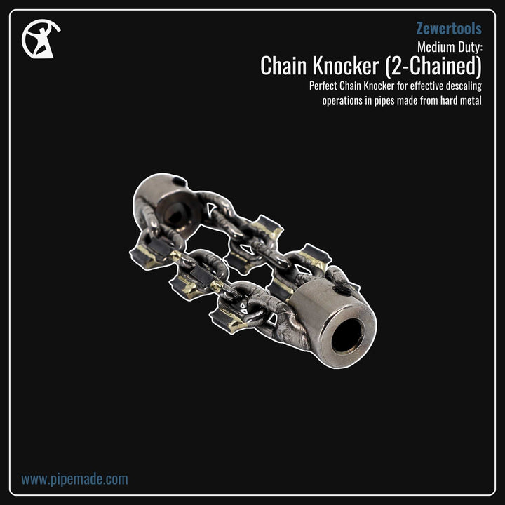 Informative Product image of Medium Duty: Chain Knocker (2-Chained) manufactured by Zewer | Drain Cleaning and Plumber Tool Store Pipemade.com