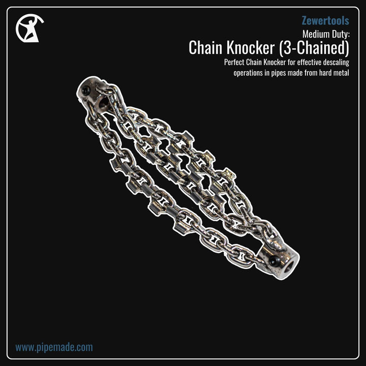 Informative Product image of Medium Duty: Chain Knocker (3-Chained) manufactured by Zewer | Drain Cleaning and Plumber Tool Store Pipemade.com