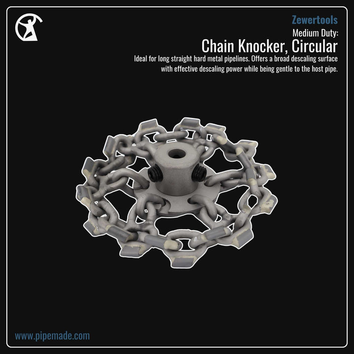 Informative Product image of Medium Duty: Chain Knocker, Circular manufactured by Zewer | Drain Cleaning and Plumber Tool Store Pipemade.com