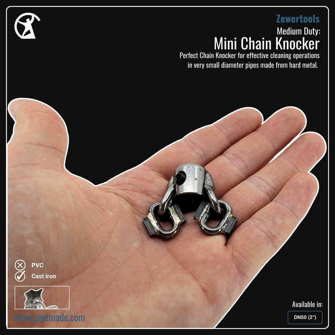 Informative Product image of Medium Duty: Mini Chain Knocker manufactured by Zewer | Drain Cleaning and Plumber Tool Store Pipemade.com