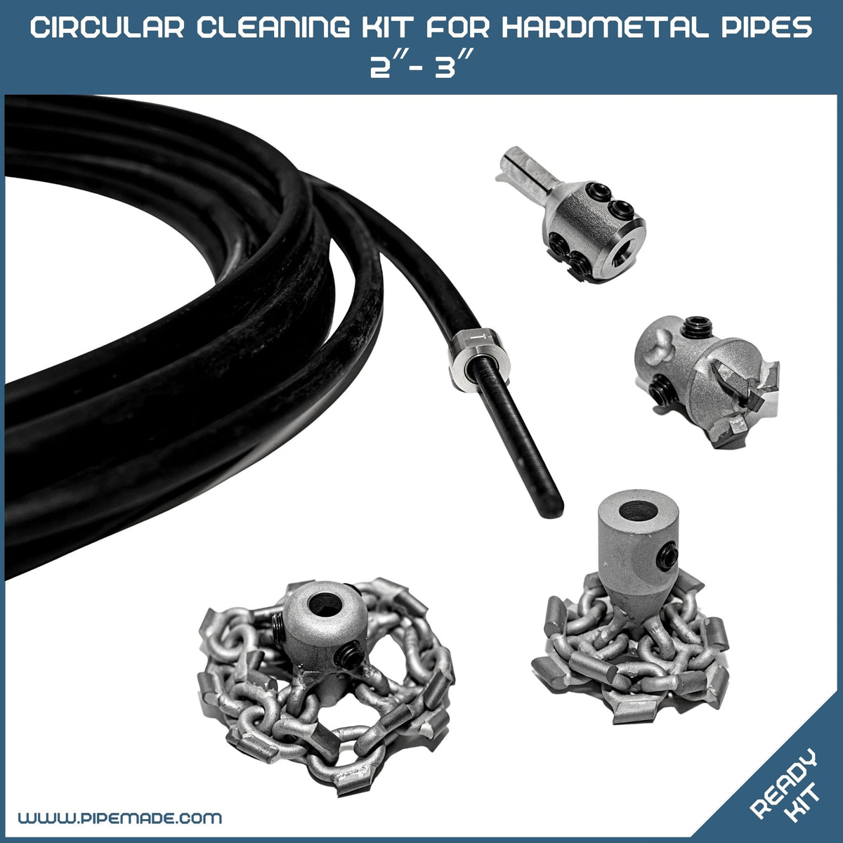 Circular Cleaning Kit for Hardmetal Pipes DN50 (2″) - DN75 (3″)