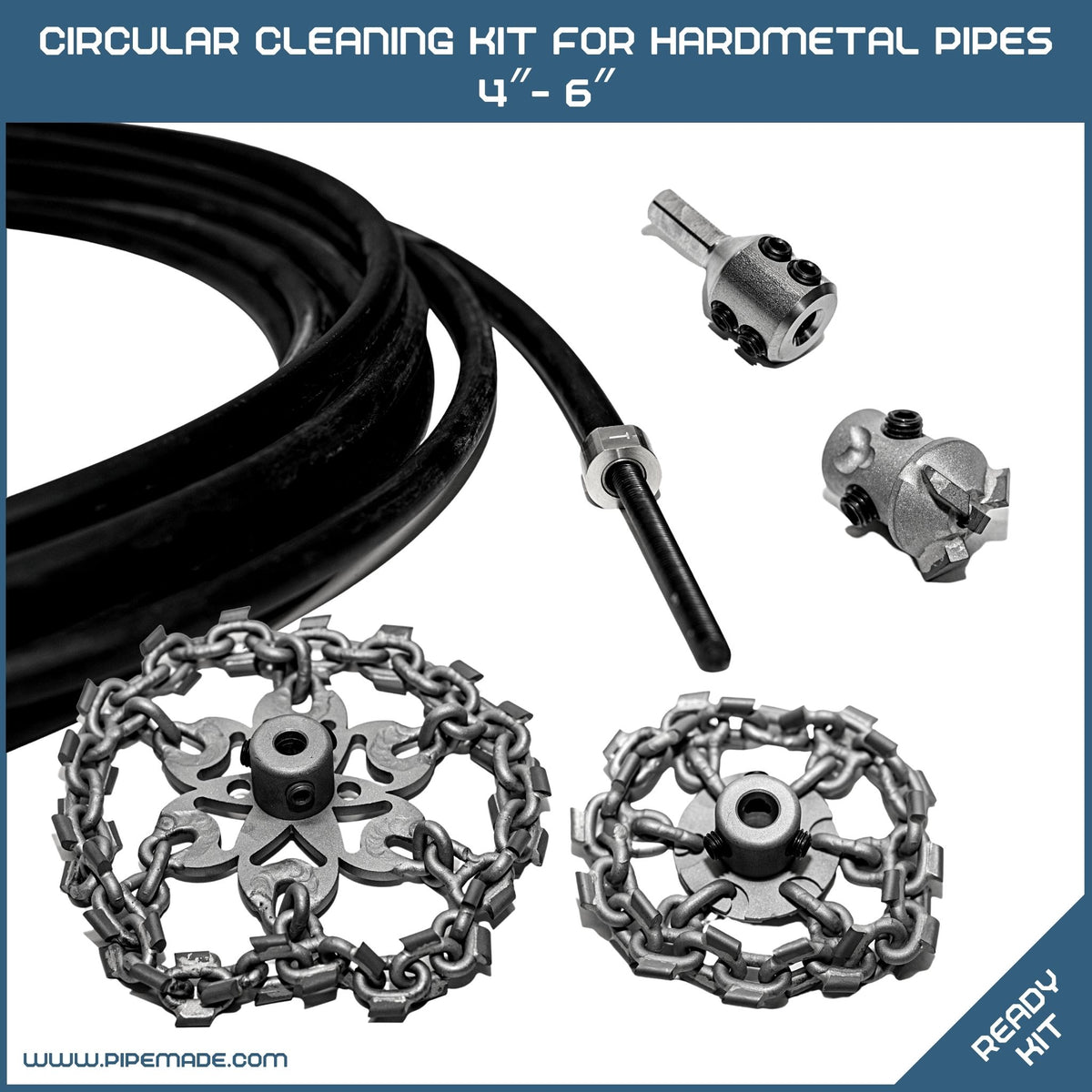 Circular Cleaning Kit for Hardmetal Pipes DN100 (4″) - DN150 (6″)