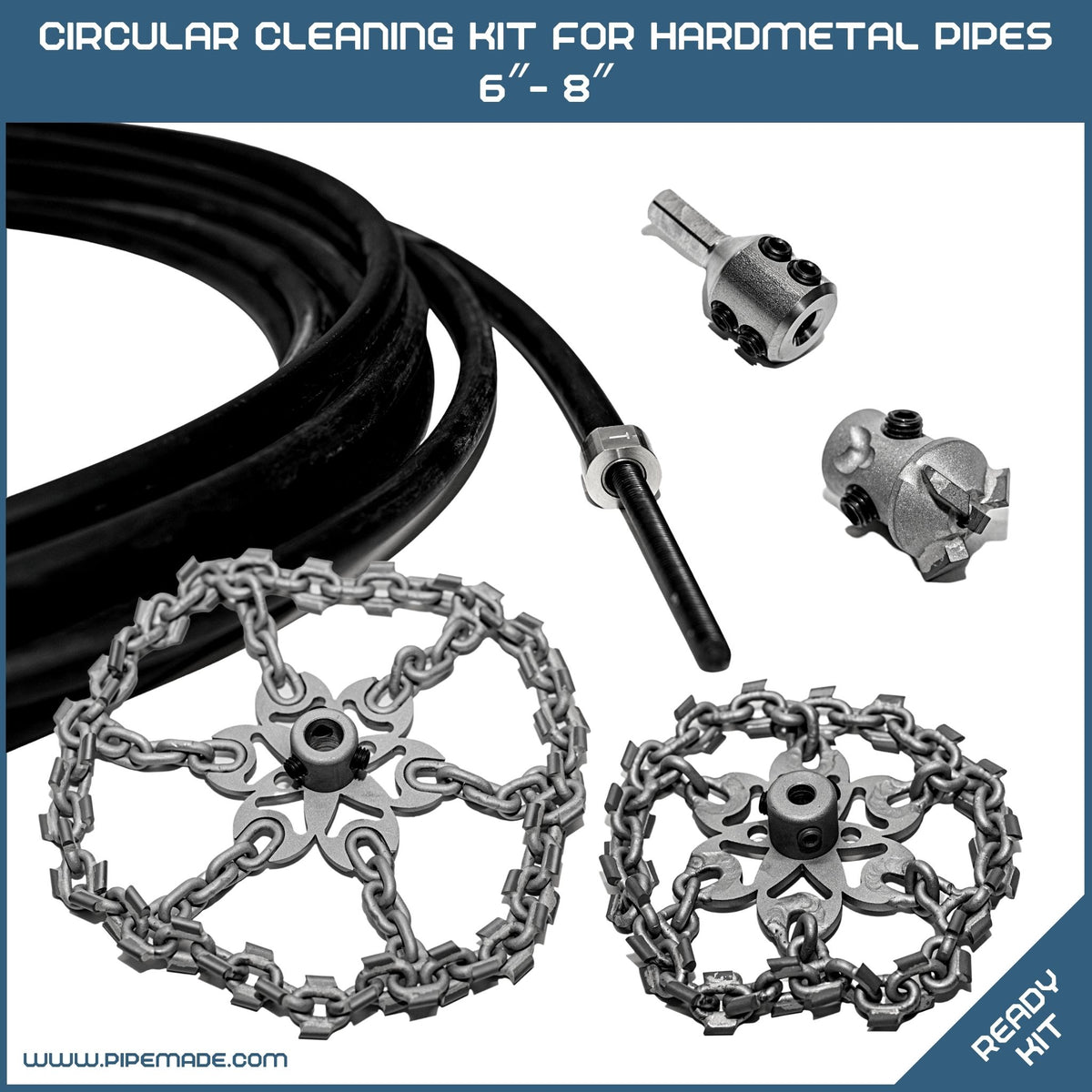 Circular Cleaning Kit for Hardmetal Pipes DN150 (6″) - DN200 (8″)