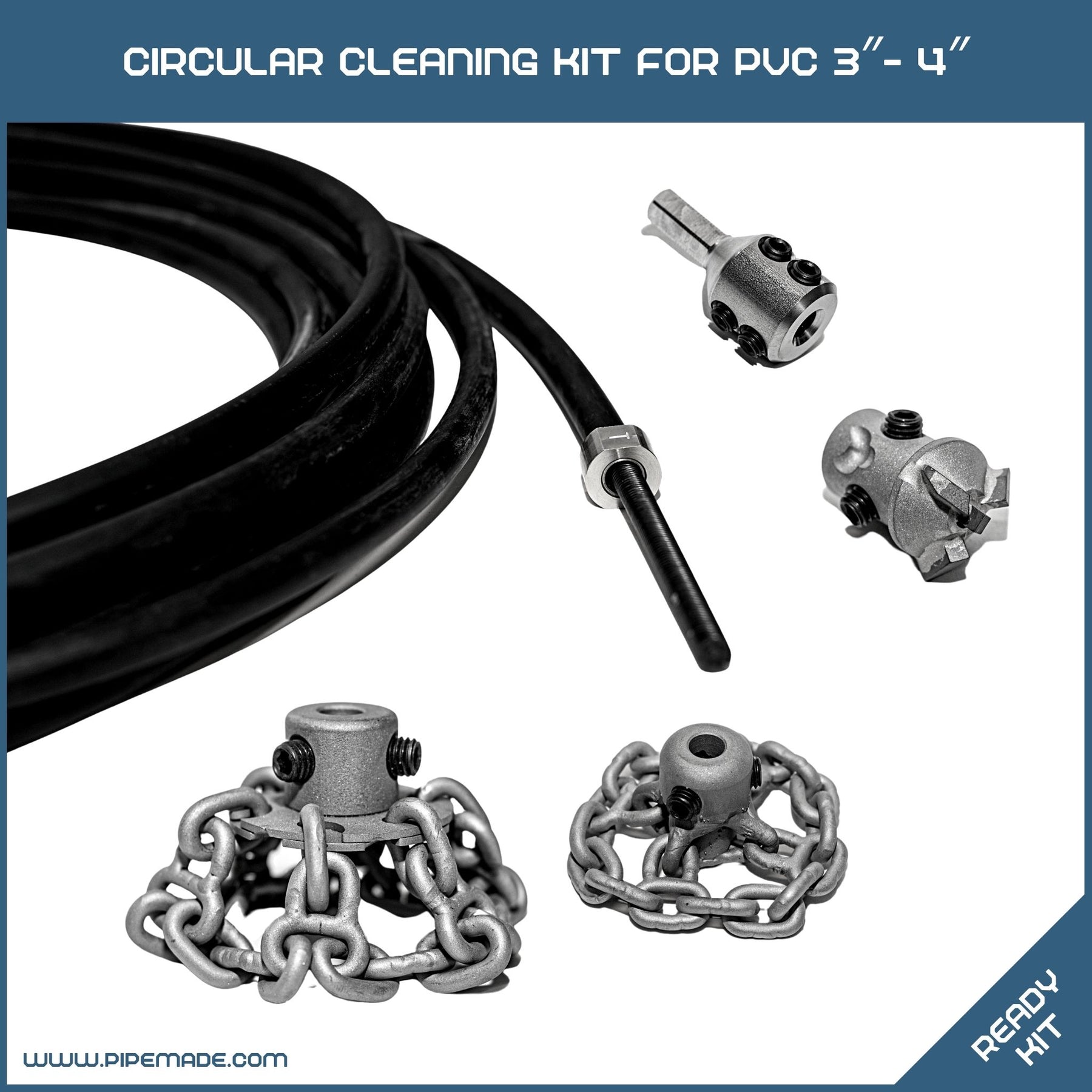 Circular Cleaning Kit for PVC DN75 (3″) - DN100 (4″)