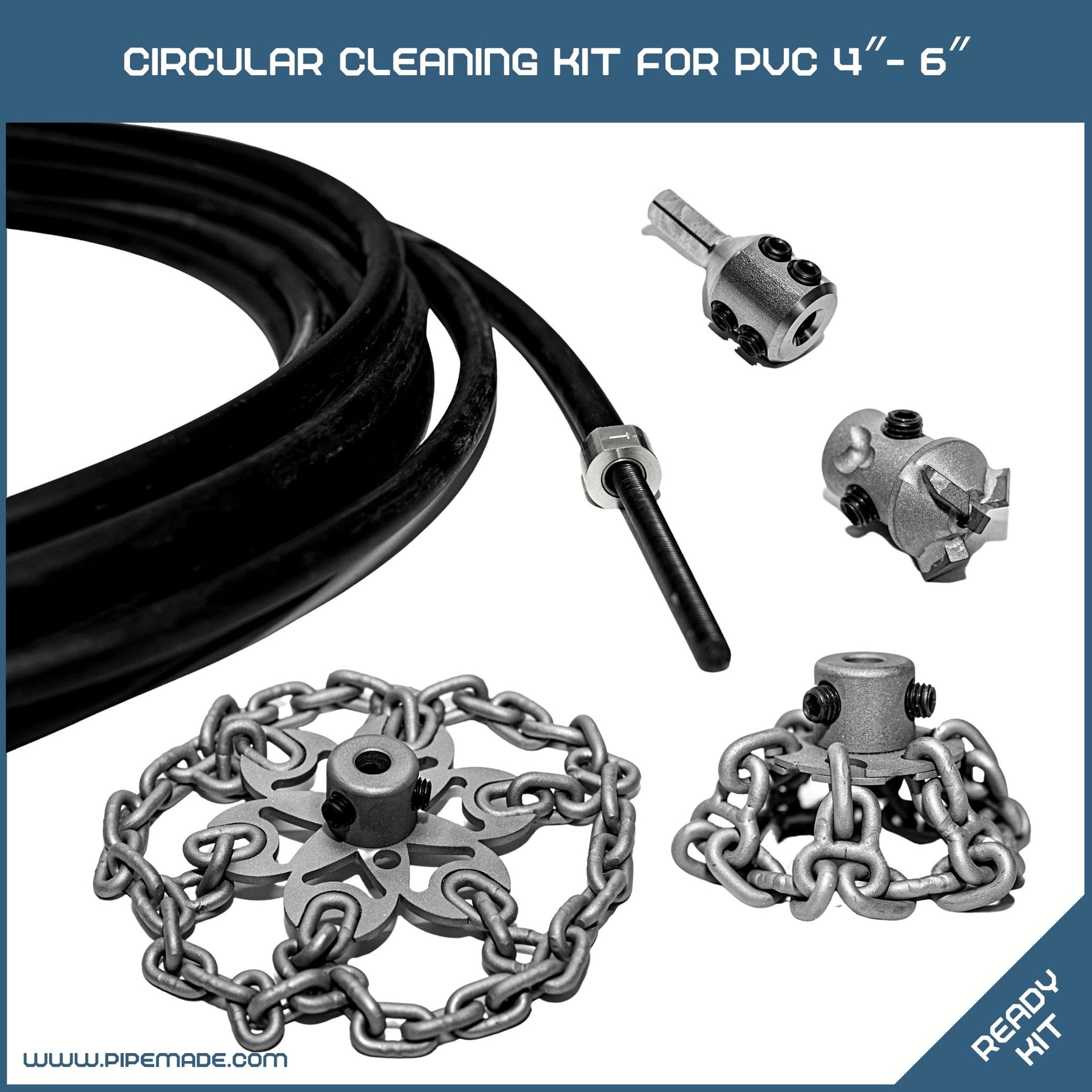 Circular Cleaning Kit for PVC DN100 (4″) - DN150 (6″)