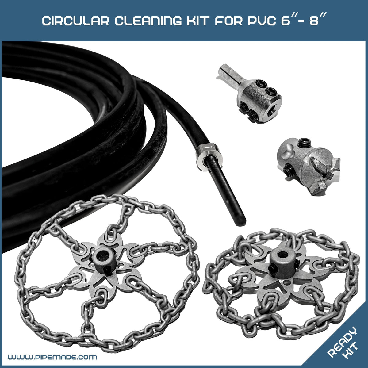 Circular Cleaning Kit for PVC DN150 (6″) - DN200 (8″)