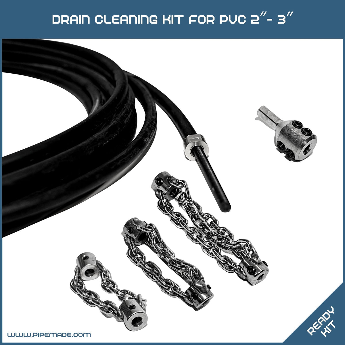 Drain Cleaning Kit for PVC DN32 (1.25″) - DN50 (2″)
