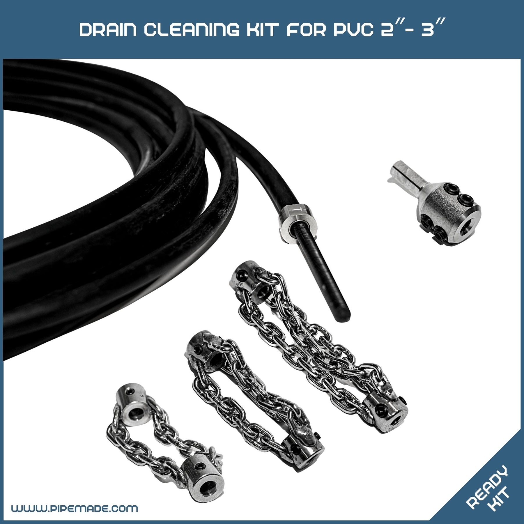 Drain Cleaning Kit for PVC DN50 (2″) - DN75 (3″)