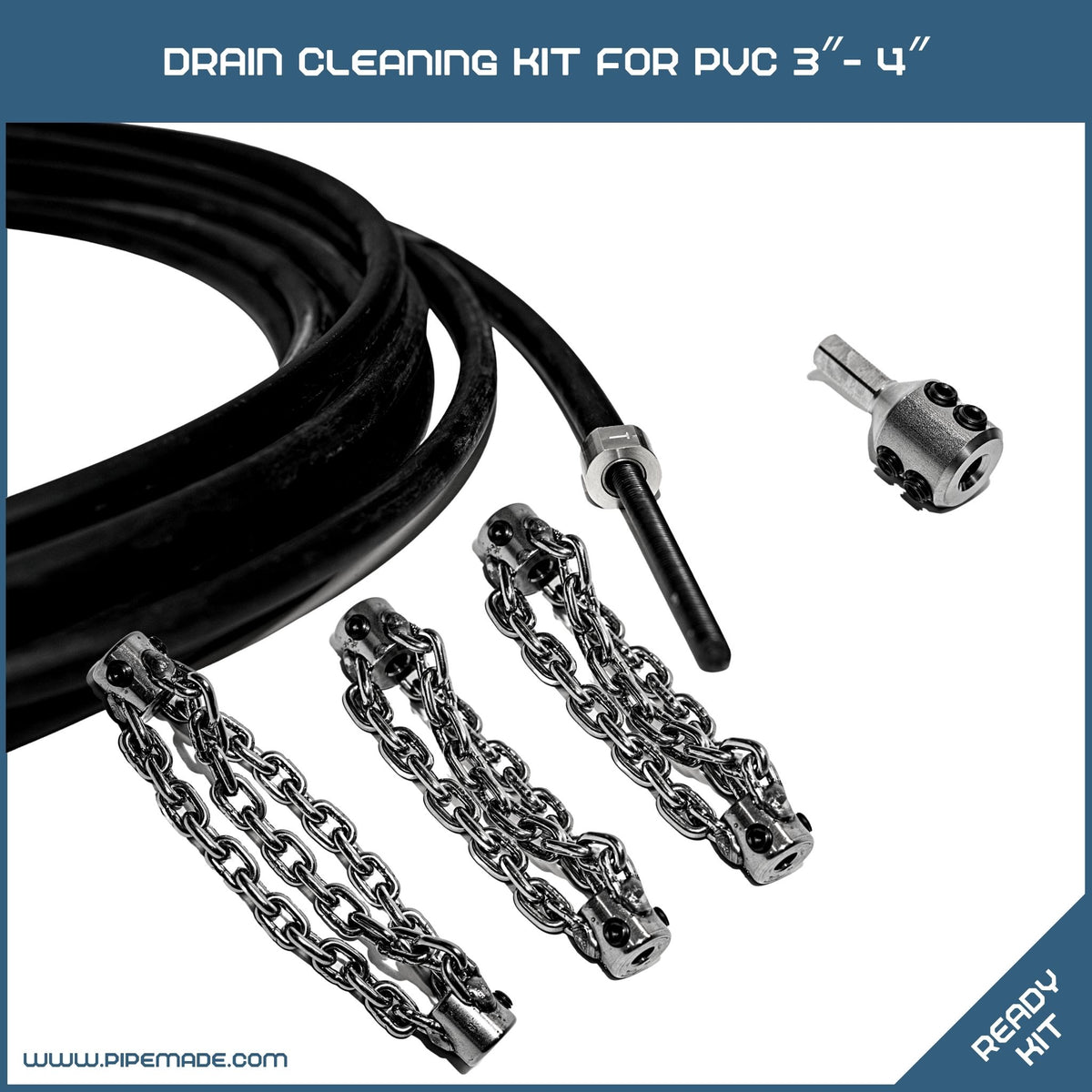 Drain Cleaning Kit for PVC DN75 (3″) - DN100 (4″)