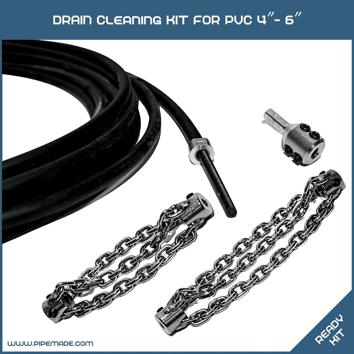 Drain Cleaning Kit for PVC DN100 (4″) - DN150 (6″)