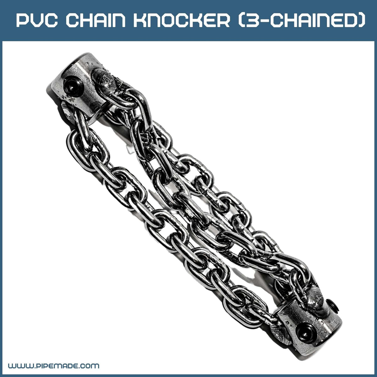 PVC Chain Knocker (3-Chained) | Plain Chain Knockers. Cleaning Chains | Zewer | zewer-plain-chain-knocker-3-chained