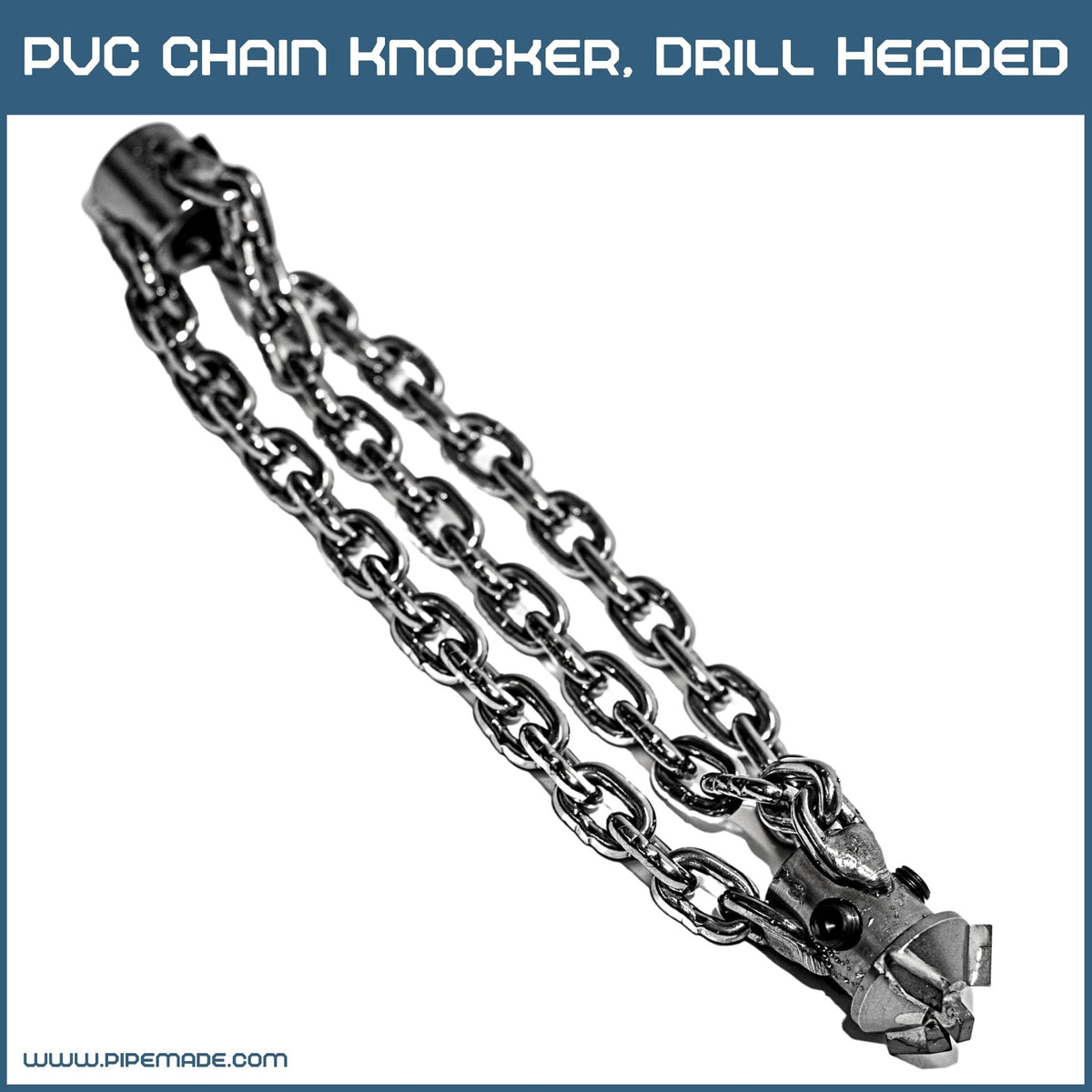 PVC Chain Knocker. Drill Headed | Drill Head Knockers. Plain Chain. Cleaning Chains | Zewer | zewer-plain-chain-knocker-drill-headed