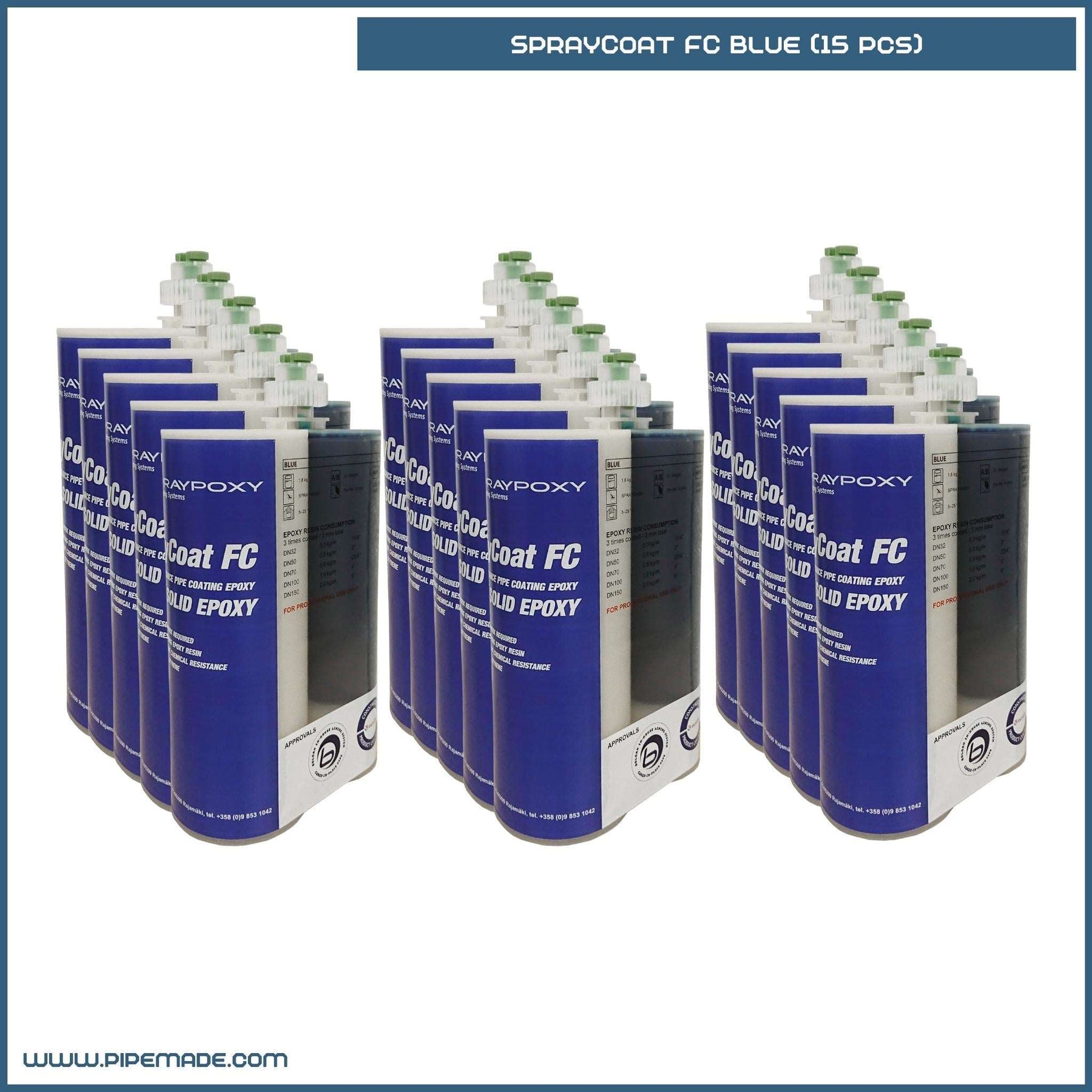 SprayCoat FC Blue (15 pcs) | Drain Liners | Spraypoxy | epoxy-cartridge-spray-goat